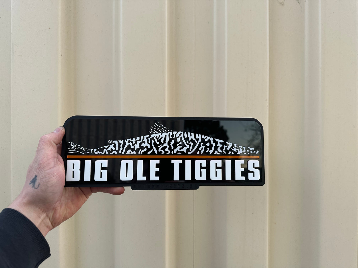 Big Ole Tiggies acrylic office sign