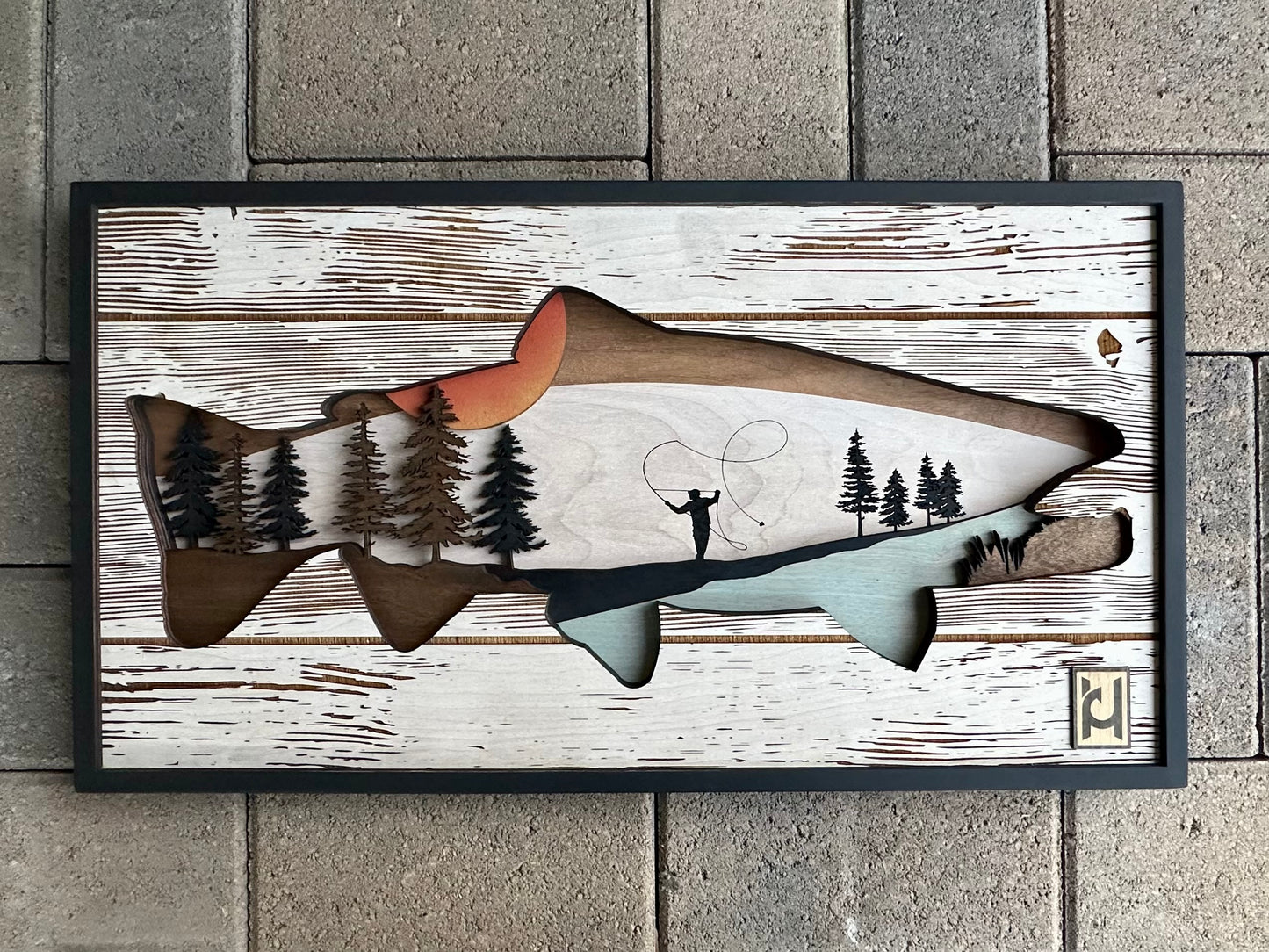 Rectangle Fly Fishing River Design