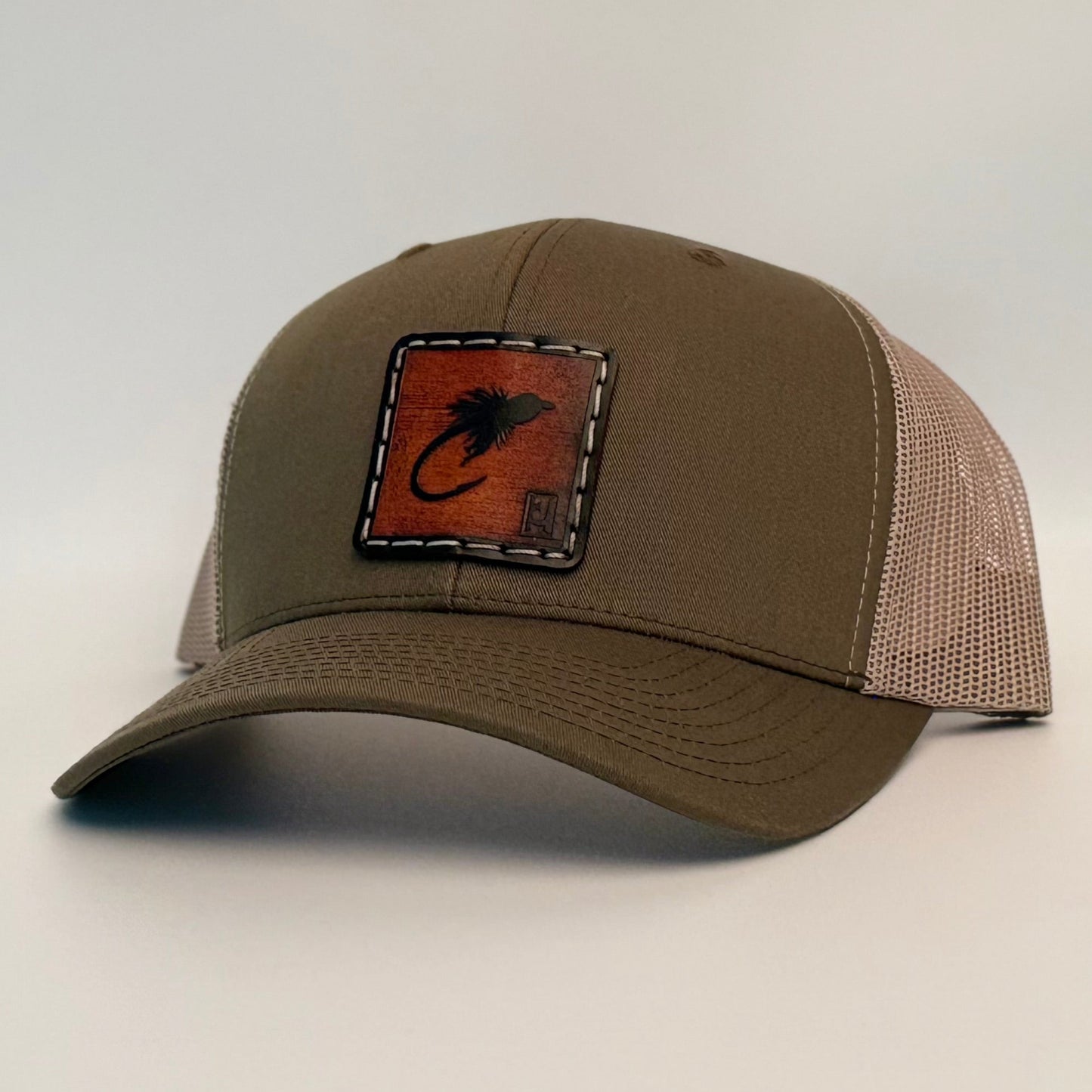 Zebra Midge Fly Pattern Leather Patch Hat