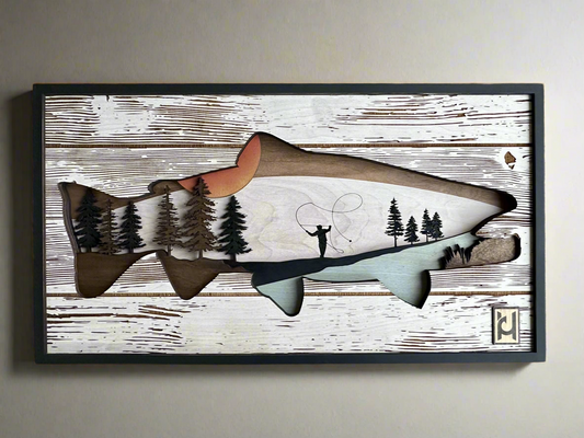 Rectangle Fly Fishing River Design