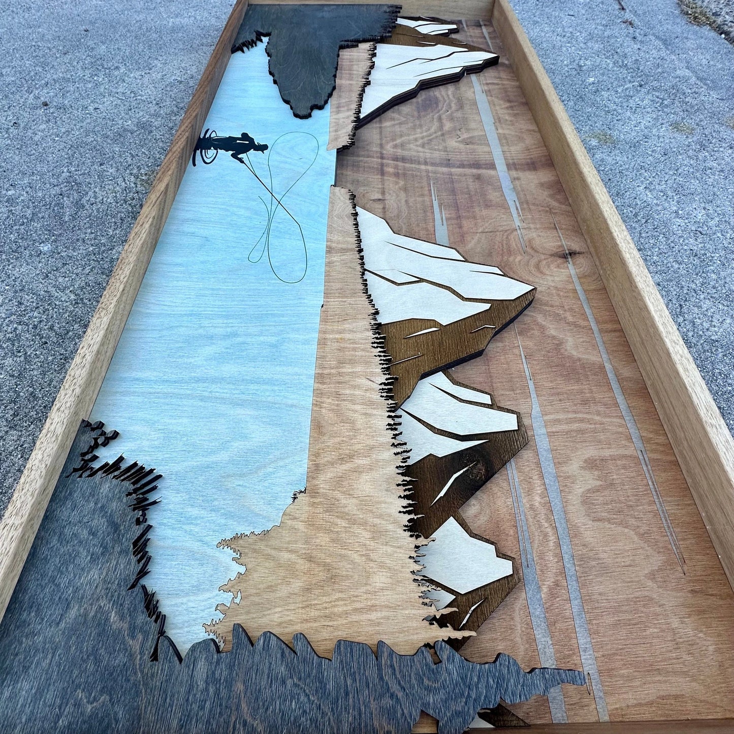 Layered wood Fly Fishing wall décor