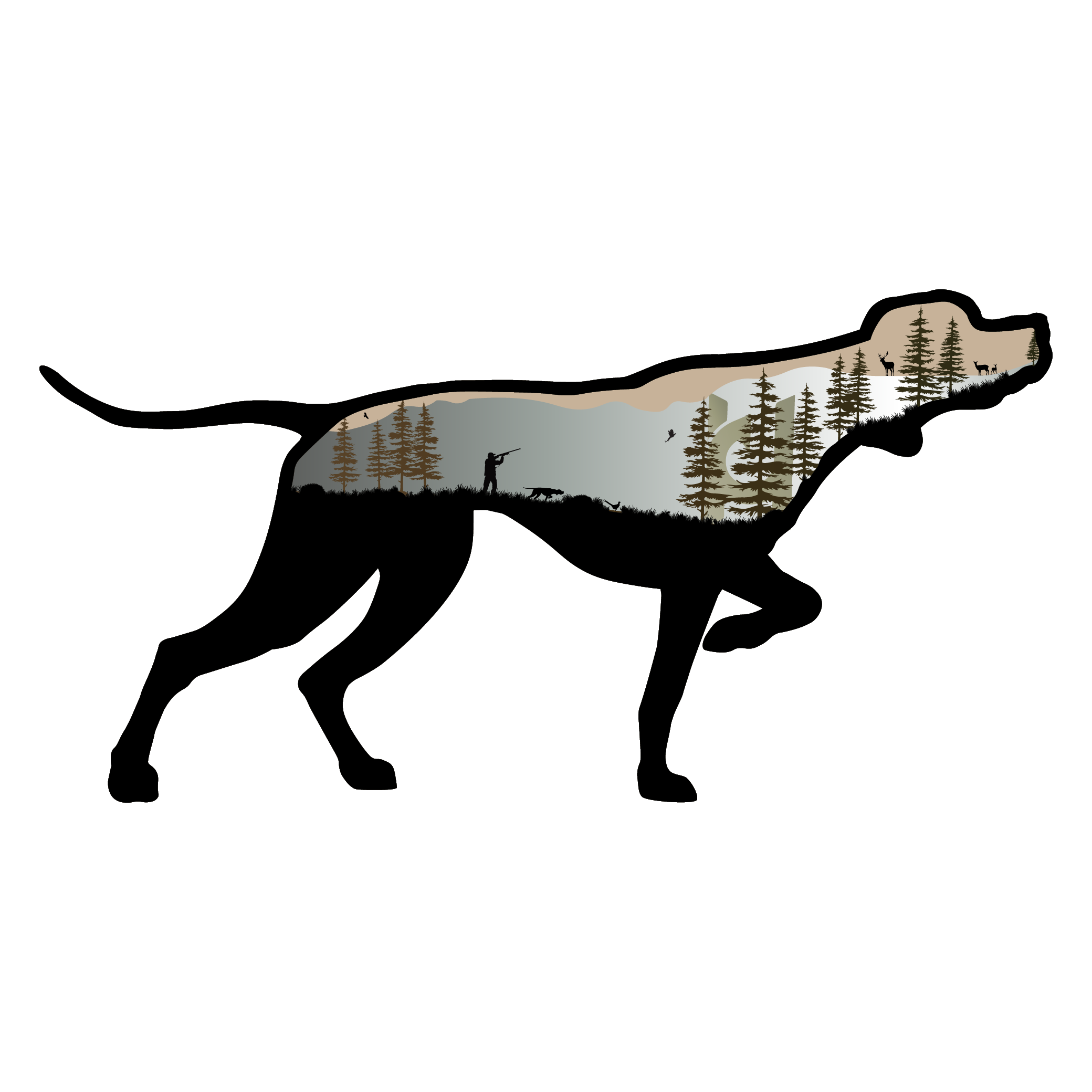 English Pointer Sticker – Hooked Design